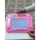 Manyetik Abaküslü ve Damgalı Yazı Tahtası 31X23 cm - Pembe