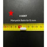 Manyetik Balık 6X15 mm - Boy:15 mm - Çap:6 mm ( 2 Adet/pk )