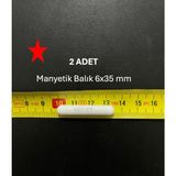 Manyetik Balık 6X35 mm - Boy:35 mm - Çap:6 mm ( 2 Adet/pk )