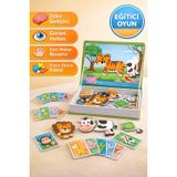 Manyetik Hayvan Puzzle Tamamlama Oyunu 40 Parça 3+ Yaş Eğitici Zeka Seti ERKL-071512
