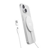 Manyetik Kablosuz Şarj Cihazı, MagEase 15W Kablosuz Şarj Cihazı Manyetik iPhone 15/14/13/12 Serisi ve AirPods 3/2/Pro ile Uyumlu, USB-C Kablo ve USB-A Dönüştürücü ile Şarj Pedi, Beyaz