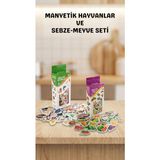 Manyetik Mıknatıslı Eğitici Hayvan Ve Sebze Meyve Oyuncak Seti 56 Parça