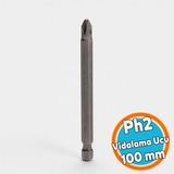 Manyetik Uzun Bits Bit Ucu Yıldız Tornavida Uç Derin Vidalama Için Ph2 100 mm 10 cm Çelik Cr-V Uç - Gri