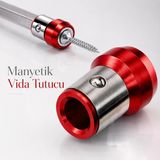 Manyetik Vida Tutucu Aparatı Mıknatıslı Bits Uç Halka 1/4 İnç Matkap Tornavida Vidalama Aparatı