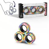 Manyetik Yüzükler Fidget Oyuncak Seti, Fikir ADHD Fidget Oyuncakları, Yetişkin Fidget Mıknatısları, Anksiyete Giderici Terapi için Dönen Halkalar, Fidget Paketi Yetişkinler, Gençler Çocuklar için