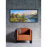 Manzara Doğa El Yapımı Yağlı Boya Tablo 104x56cm