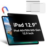 Mao Yeye Manyetik Gizlilik Ekran Koruyucu iPad Pro 12,9 inç 2018-2022 (6/5/4/3. Nesil) ile Uyumlu, Kolay Kurulum Kalkanı Parlama Önleyici Mavi Işık Casus Filtresi, Kabarcıksız film Siyah Güvenlik Görevlisi