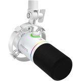 MAONO XLR/USB Dinamik Mikrofon, Yazılımlı RGB Oyun Mikrofonu, Sessiz, Kazanç Düğmesi, Ses Kontrolü ve Akış, Podcasting, Kayıt için Kulaklık Jakı-PD200X (Beyaz)