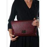 MAORI Bordo Örgü Kadın Clutch Çanta
