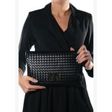 MAORI Siyah Örgü Kadın Clutch Çanta