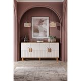 mapahomeliving Dorin Bohem Konsol 4 Kapaklı MDF Mebran Kapak 160 cm Modern Salon Konsolu Aytaşı Ceviz
