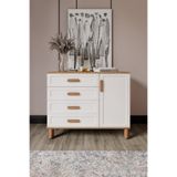 mapahomeliving Flora Bohem Serisi 4 Çekmeceli 1 Kapaklı Şifonyer Modern Tasarım Mdf Mebran Kapak Aytaşı Ceviz 95x90