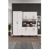 mapahomeliving Plain Metal Ayak Metal Kulp Pla10190 Kahve Köşesi 10 Kapaklı Çok Amaçlı Dolap Erzak Dolabı Kiler Dol