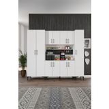 mapahomeliving Plain Metal Ayak Metal Kulp Pla11225 Kahve Köşesi 11 Kapaklı Çok Amaçlı Dolap Erzak Dolabı Kiler