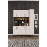 mapahomeliving Plain Metal Ayak Metal Kulp Pla9155 Kahve Köşesi 9 Kapaklı Çok Amaçlı Dolap Erzak Dolabı Kiler Dolab