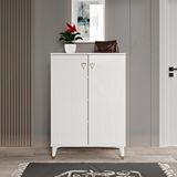 mapahomeliving Simple Ayakkabılık Çok Amaçlı Dolap Mutfak Kiler Balkon Beyaz Gold