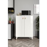 mapahomeliving Simple Çok Amaçlı Dolap Mutfak Balkon Kiler Banyo Ayakkabılık Dolabı Beyaz Gold