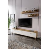 mapahomeliving Simple Modern 180 Cm SMP18033 Tv ünitesi 2 Raflı Eekru Ceviz