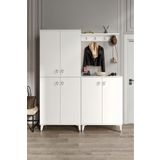 mapahomeliving Simple Prt6190 Portmanto Vestiyer Beyaz Gümüş