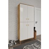 mapahomeliving Simple Sp4190 Ayakkabılık 4 Kapaklı Mutfak Dolabı Balkon Dolabı Kiler Banyo Dolabı Çok Amaçlı Dola
