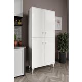 mapahomeliving Simple Sp4190 Çok Amaçlı Dolap 4 Kapaklı Mutfak Dolabı Balkon Dolabı Kiler Banyo Dolabı Ayakkabılı