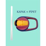 Maped 580 ml ve 430 ml Kırmızı Kapak + Pipet Taşınabilir Plastik Materyal ile Kolay Kullanım