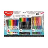 maped 897417 okul boyama seti 33 lü (10 lu brush + 10 lu fineliner + 12 li duo boya) - Karışık-Çok Renkli - Yok