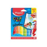 Maped Color Peps Keçeli Cam Boyası Kalemi + Fiber Bez 6 Renk 3154148448204