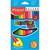 Maped Color Peps Maxi 12 Renk Kuru Boya Kalemi Triangular Tasarımlı Kolay Tutumlu