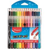 Maped Color'Peps 12 Renk Keçeli Kalem + 15 Renk Kuru Boya Kalemi Birleşik Paket 897412 - Yok