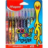 Maped Color'Peps Monster Keçeli Kalem 12 Renk 845400 - Yok