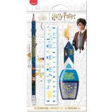 Maped - Kırtasiye seti 4 parça – 1 cetvel şeffaf 15 cm + 1 kalemtıraş 1 delik + 1 silgi + 1 kurşun kalem kağıdı HB – resmi Harry Potter lisanslı ürün