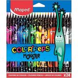 Maped Monster 24'lü Kuru Boya Renkli Çizim İçin Eğlenceli Seçenek 862624 - --