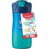 Maped Picnik 430ml Mavi Çelik Matara Gülen Yüz Figürlü Sızdırmaz Tasarım ile Kolay Kullanım - 430 ml