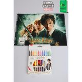 Maped x Dekomus Lisanslı Harry Potter 12'li Keçeli Kalem ve Büyük Boy Resim Defteri Seti Magic School Collection - 00-Siyah