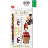 Maped x Dekomus Lisanslı Harry Potter Gryffindor Wizard 4'lü Kırtasiye Seti Kurşun Kalem, Cetvel, Silgi ve Kalemtraş, "dekomus Cep Defteri Hediyeli" - 1 - 00-Siyah