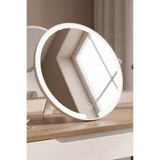 MaperaHome Led Işıklı Usb Şarjlı Yuvarlak Masa Üstü Makyaj Aynası Makyaj Aynası Dokunmatik