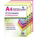 Mapi 550 mic A4 50'lı Fosforlu Turuncu Opak Pvc Cilt Kapağı