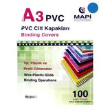 Mapibind 160 Mic 100'lü A3 Kırmızı Pvc Cilt Kapağı
