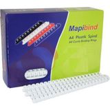 mapibind spiral plastik 235-280 sayfa kapasiteli 28 mm beyaz 2012800 (50 li paket) - Yok