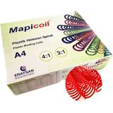 Mapicoil 3:1 Plastik Helezon Spiral 25mm Kırmızı 50 Ad 36 Lop