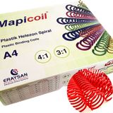 MAPİCOİL 4:1 PLASTİK HELEZON SPİRAL 18MM KIRMIZI 100 AD. 48 LOP