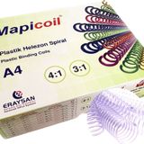 MAPİCOİL 4:1 PLASTİK HELEZON SPİRAL 18MM ŞEFFAF 100 AD. 48 LOP