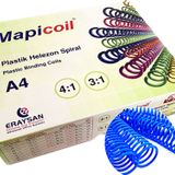 MAPİCOİL 4:1 PLASTİK HELEZON SPİRAL 25MM.MAVİ 50 AD. 48 LOP