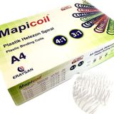 MAPİCOİL 4:1 PLASTİK HELEZON SPİRAL 8MM.BEYAZ 200 AD. 48 LOP