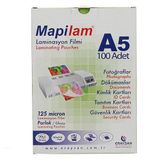 Mapilam 125 Micron A5 Parlak 216x155 mm 100'lü Laminasyon Filmi