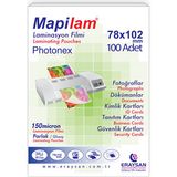 Mapilam 150 Micron Laminasyon Filmi 78 x 102 mm 100 Adet Photonex Fonksiyonel Kullanım