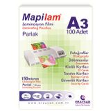 MAPİLAM 150 MİCRON PARLAK LAMİNASYON FİLMİ (A3) 100 LÜ