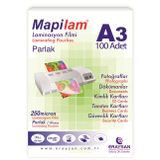 MAPİLAM 250 MİC. PARLAK LAMİNASYON FİLMİ (A3)100 LÜ