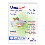 MAPİLAM 80 MİCRON PARLAK LAMİNASYON FİLMİ (KREDİ KARTI) (54X86) 100 LÜ